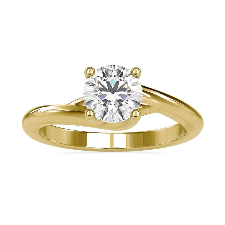Custom engagement ring with lab grown solitaire diamond in rose gold.