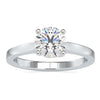 Solitaire round diamond ring with 4 prong setting, handmade in UK.