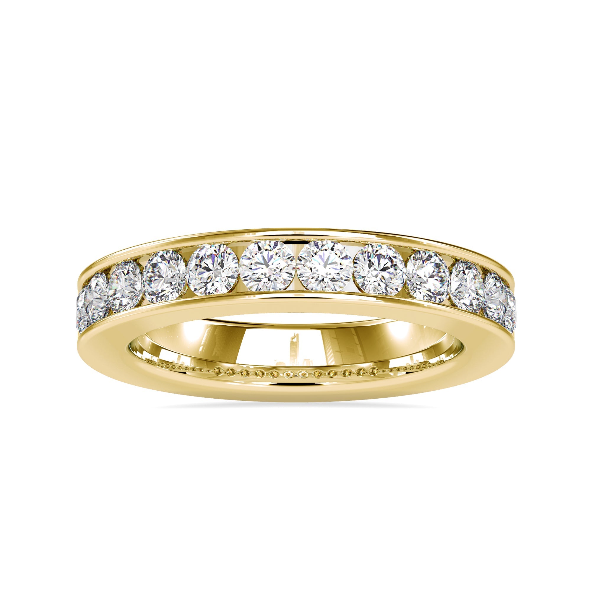 Diamondrensu UK wedding band in channel eternity style.