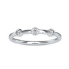 Bezel set wedding band with round lab grown diamonds.