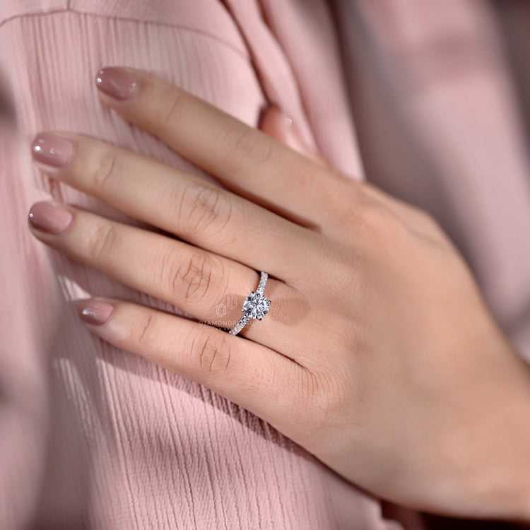 Brilliant round cut diamond ring offering timeless sparkle and style.