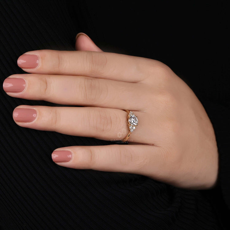 7 stone diamond ring featuring a modern Muse Ring design, perfect as a unique engagement ring for women.