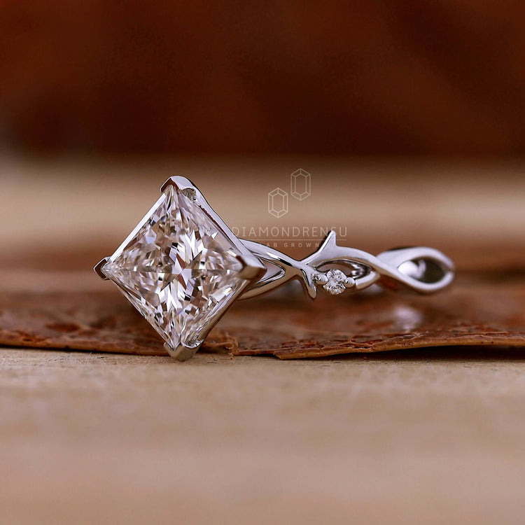 Stunning engagement ring princess cut with radiant details.
