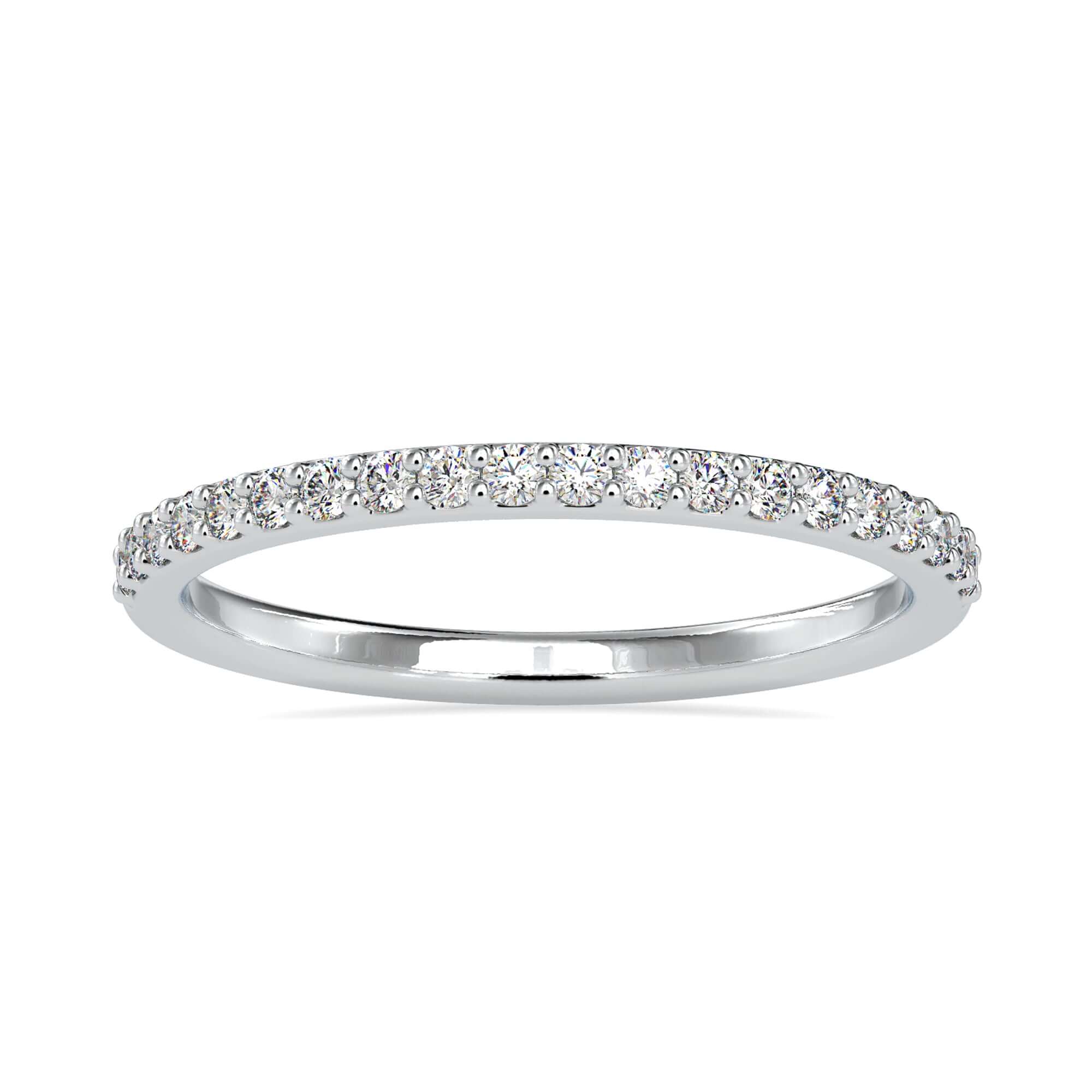 Buy wedding band in classic half eternity design.