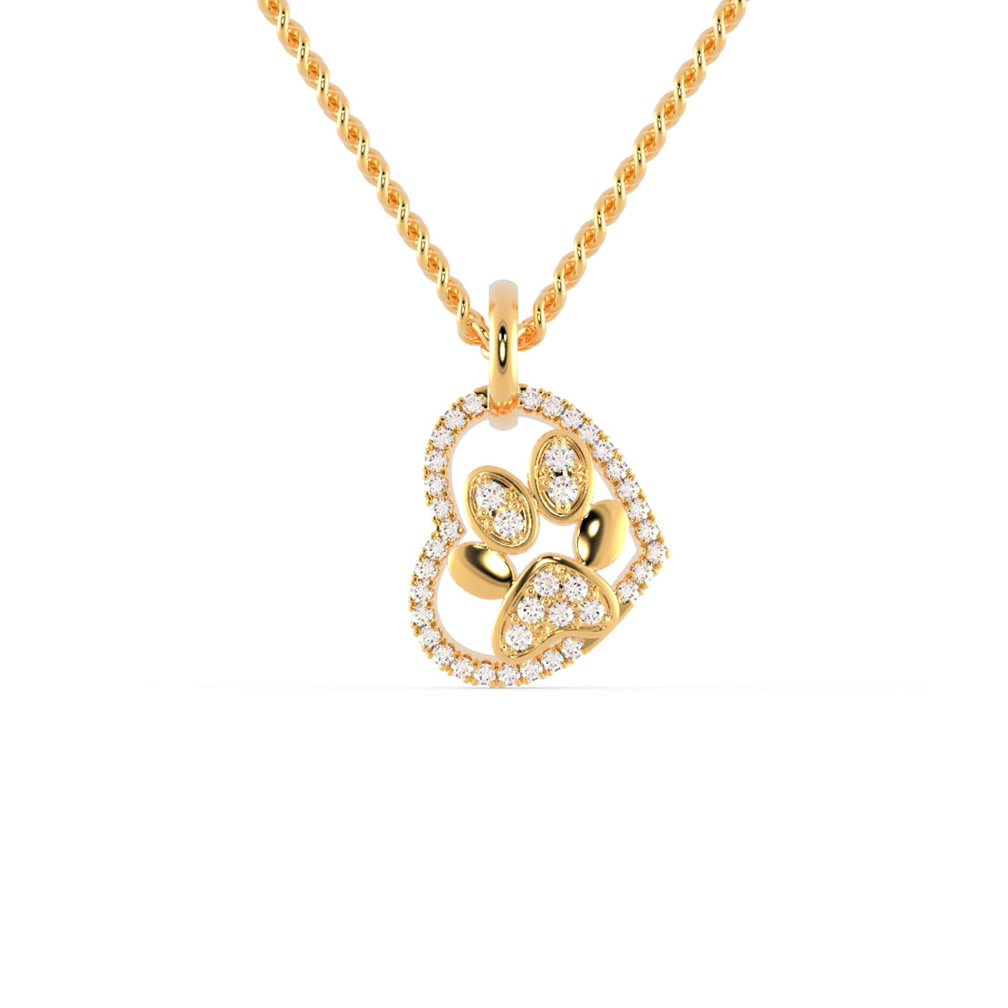 Heart on pendant with lab grown diamond from Diamondrensu UK.