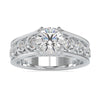 Vintage diamond engagement ring with double round prong setting.
