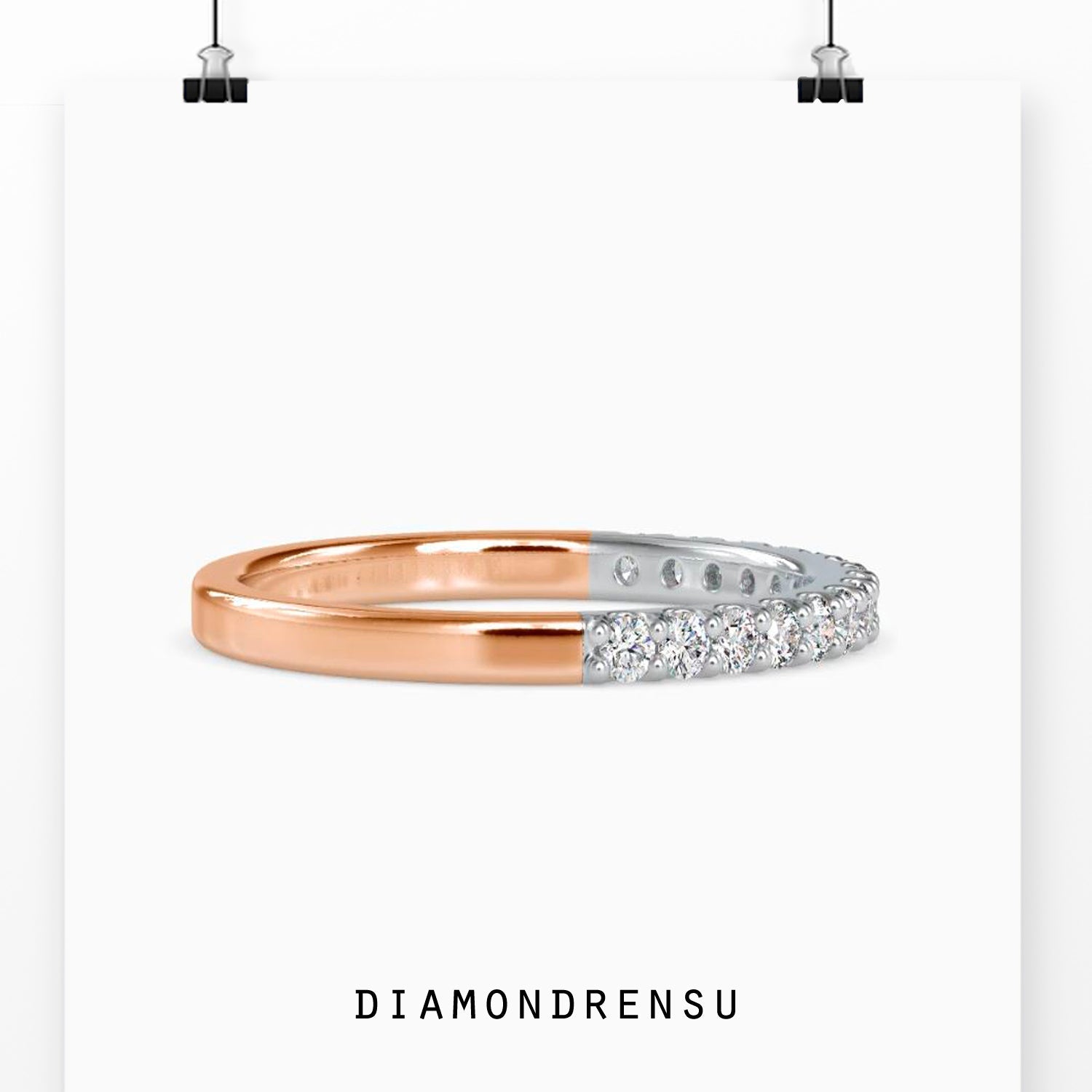 White gold diamond wedding band made in the UK.