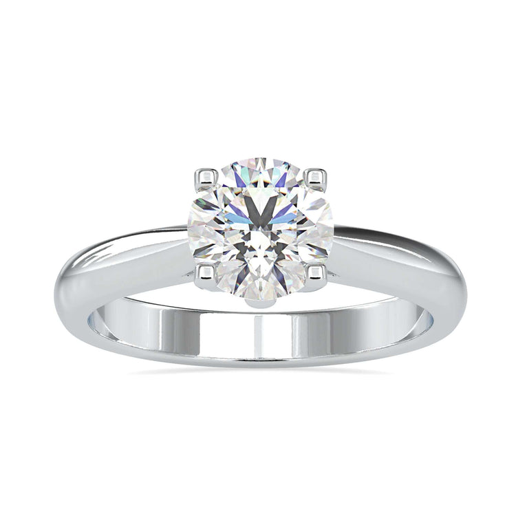 Elegant gold solitaire engagement ring with a sparkling centre diamond, perfect for timeless proposals.