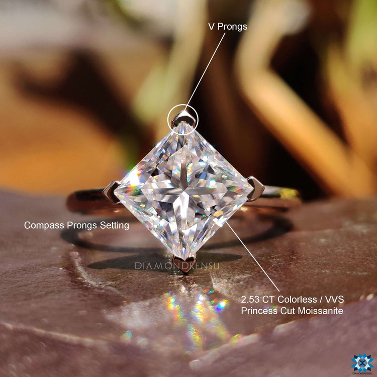 Buy moissanite ring in rose gold.