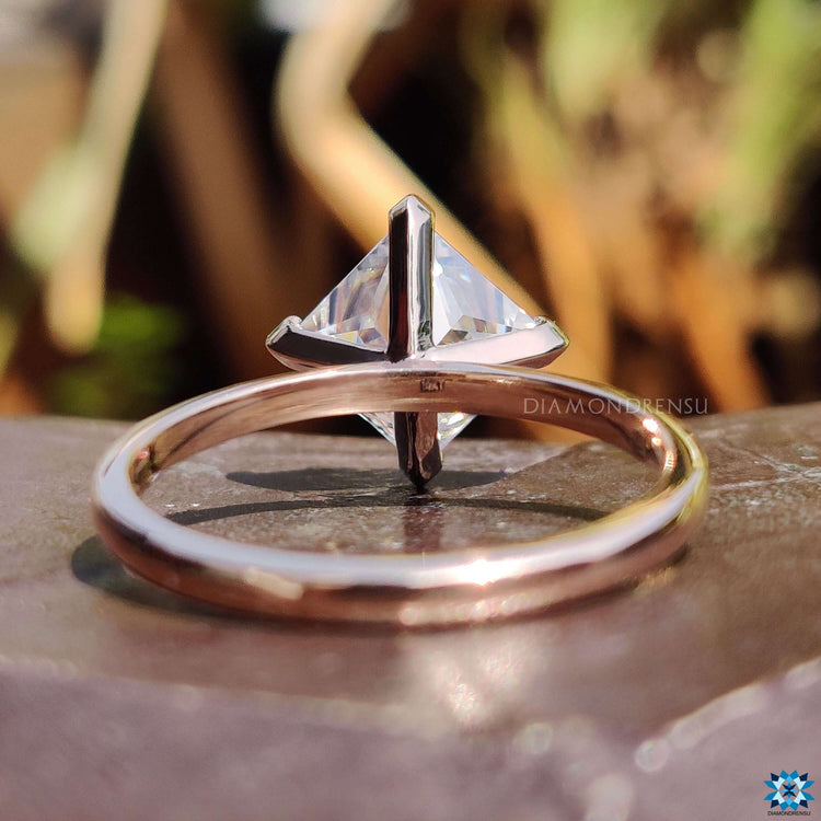 Handmade rose gold engagement ring.
