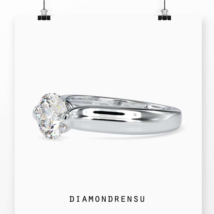 Buy engagement ring in UK with handmade tension setting.