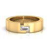 Baguette diamond men's wedding band in yellow gold.