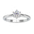 Six prong engagement ring featuring round lab grown diamond in white gold.
 Six prong engagement ring featuring round lab grown diamond in white gold.