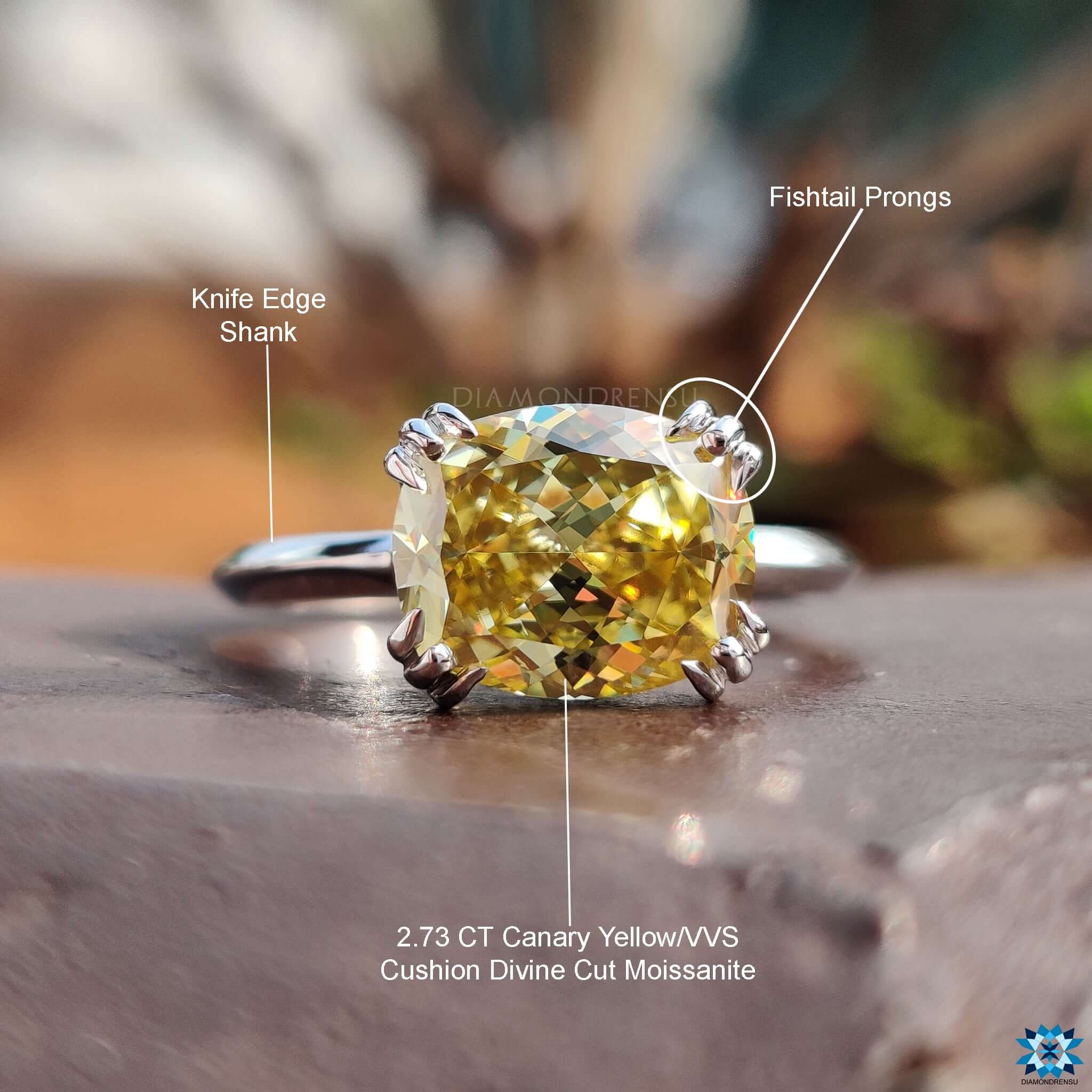 Buy moissanite ring with east west setting.