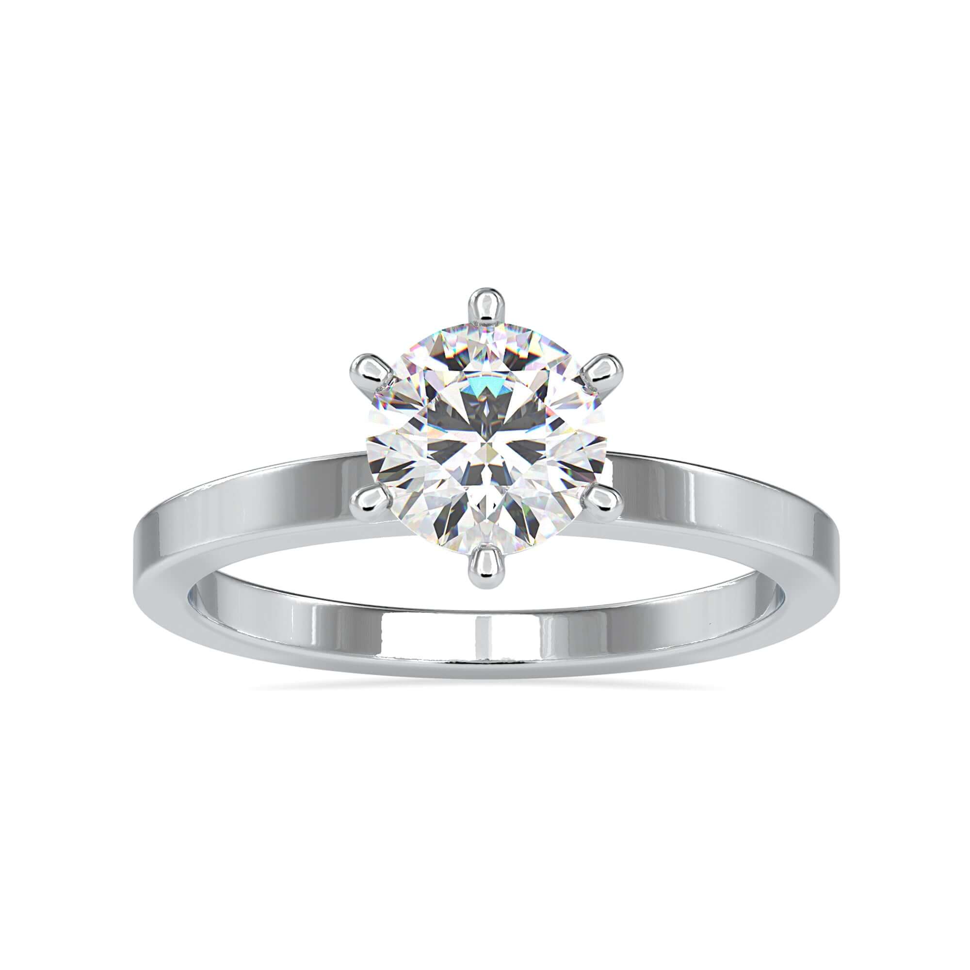 IGI certified engagement ring with solitaire 6 prong detail.