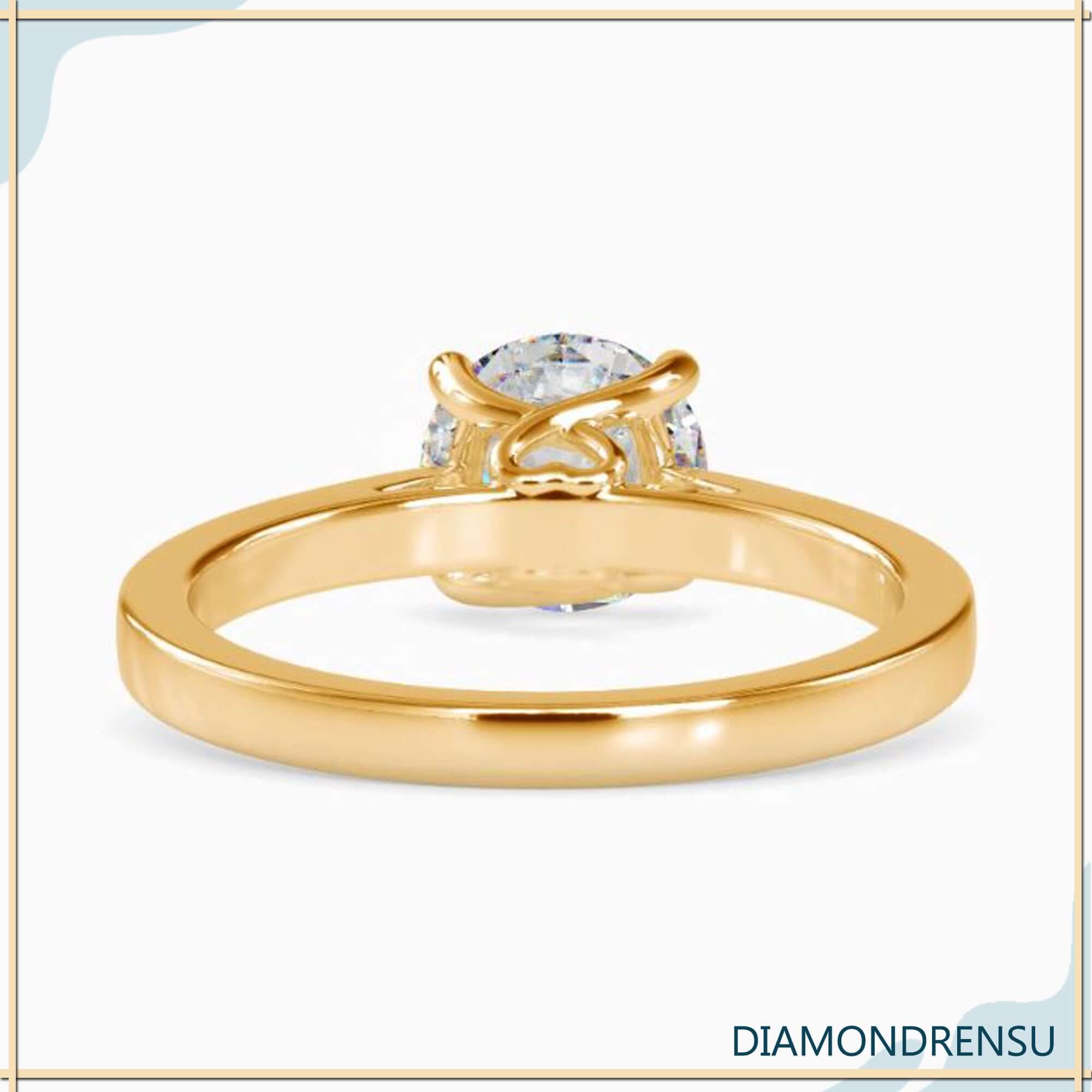 Handmade ring with round diamond and simple setting.