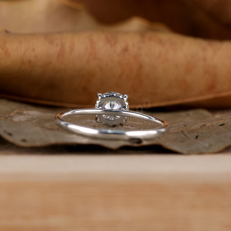 Minimalist engagement ring crafted with igi certified precision.