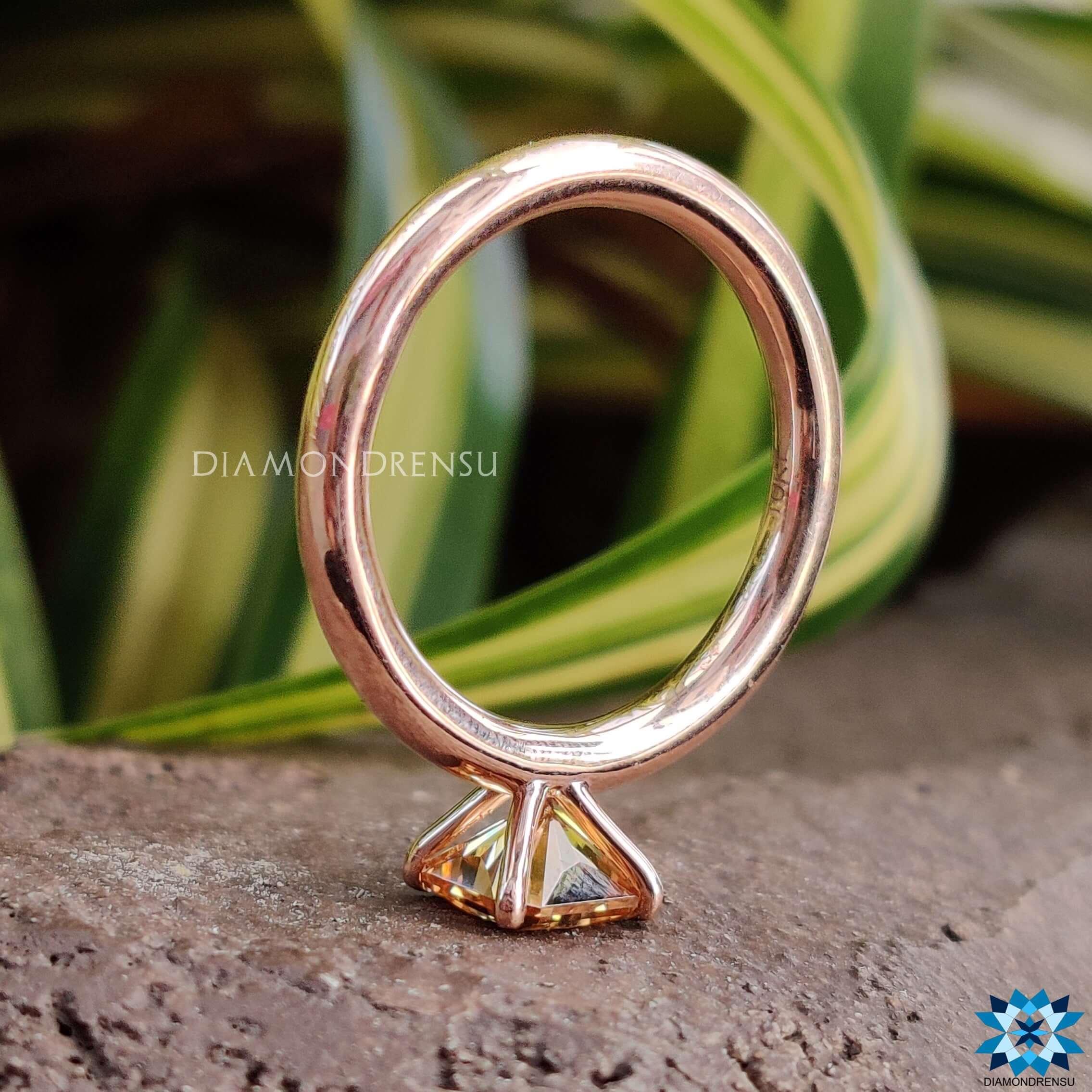 Rose Gold engagement ring orange engagement ring square engagement ring 4 Prong Set radiant engagement ring