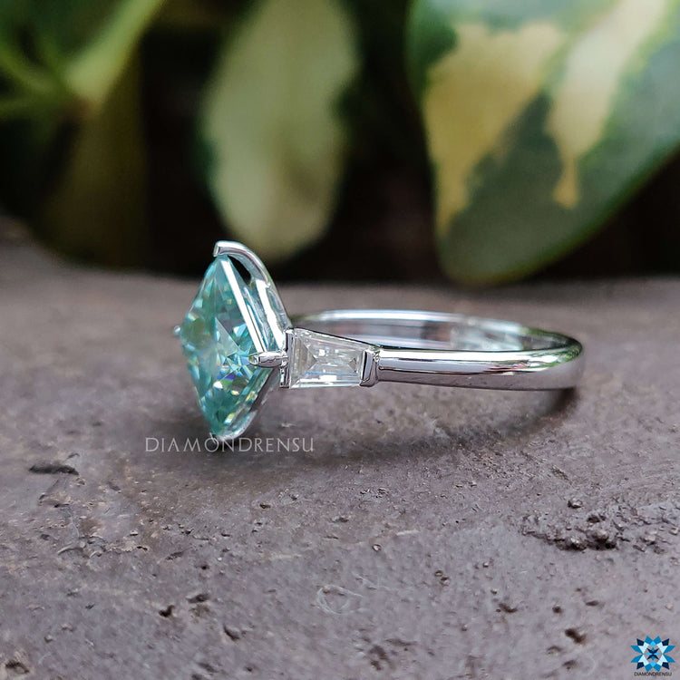 2 Side Stone tapered baguette handmade jewelry