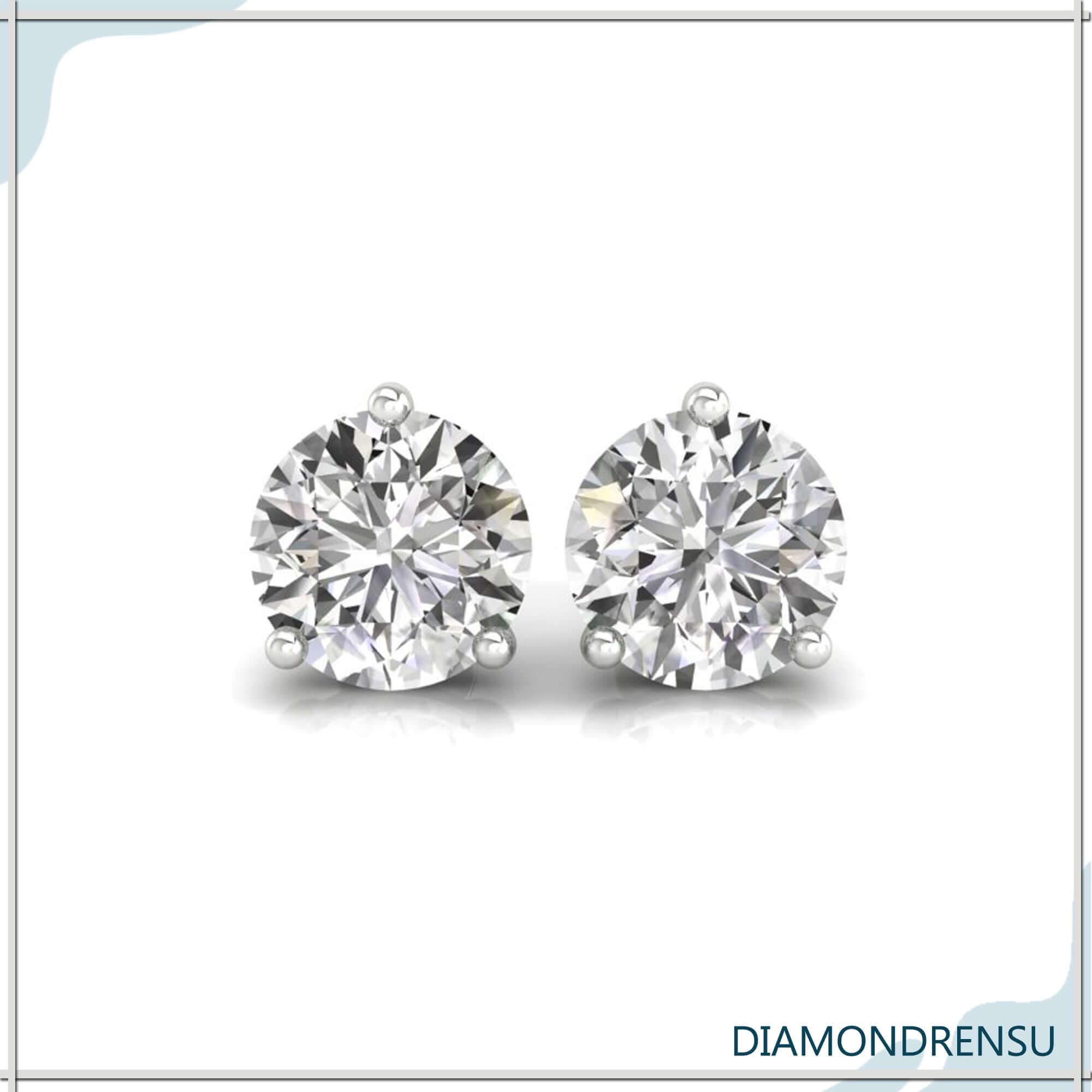 Stud diamond earrings crafted in rose gold.