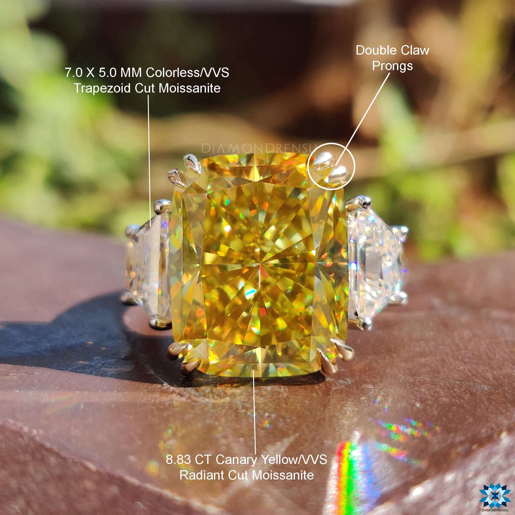 Diamondrensu UK three stone engagement ring.