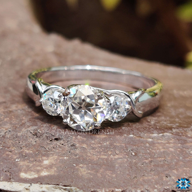 Round moissanite ring crafted for a radiant look.