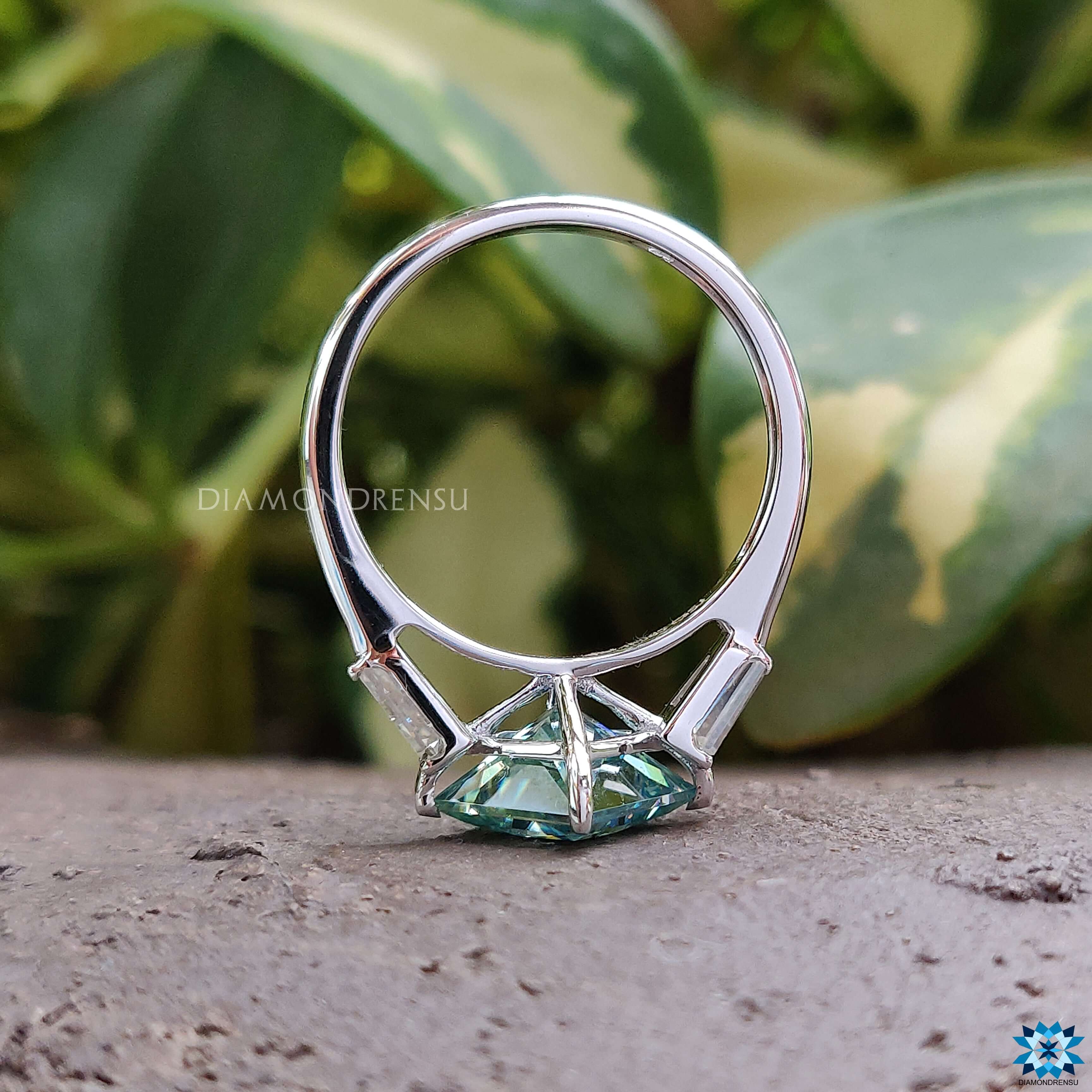 tapered baguette cut handmade ring