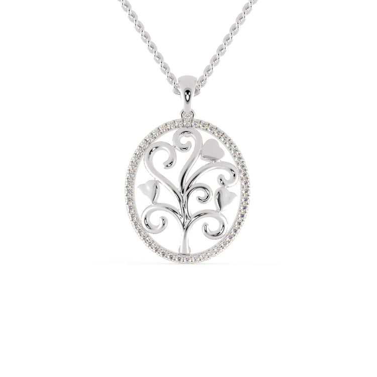 Rose gold tree of life pendant with unique handmade finish.