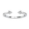 Open gap wedding band with prong set round diamonds.