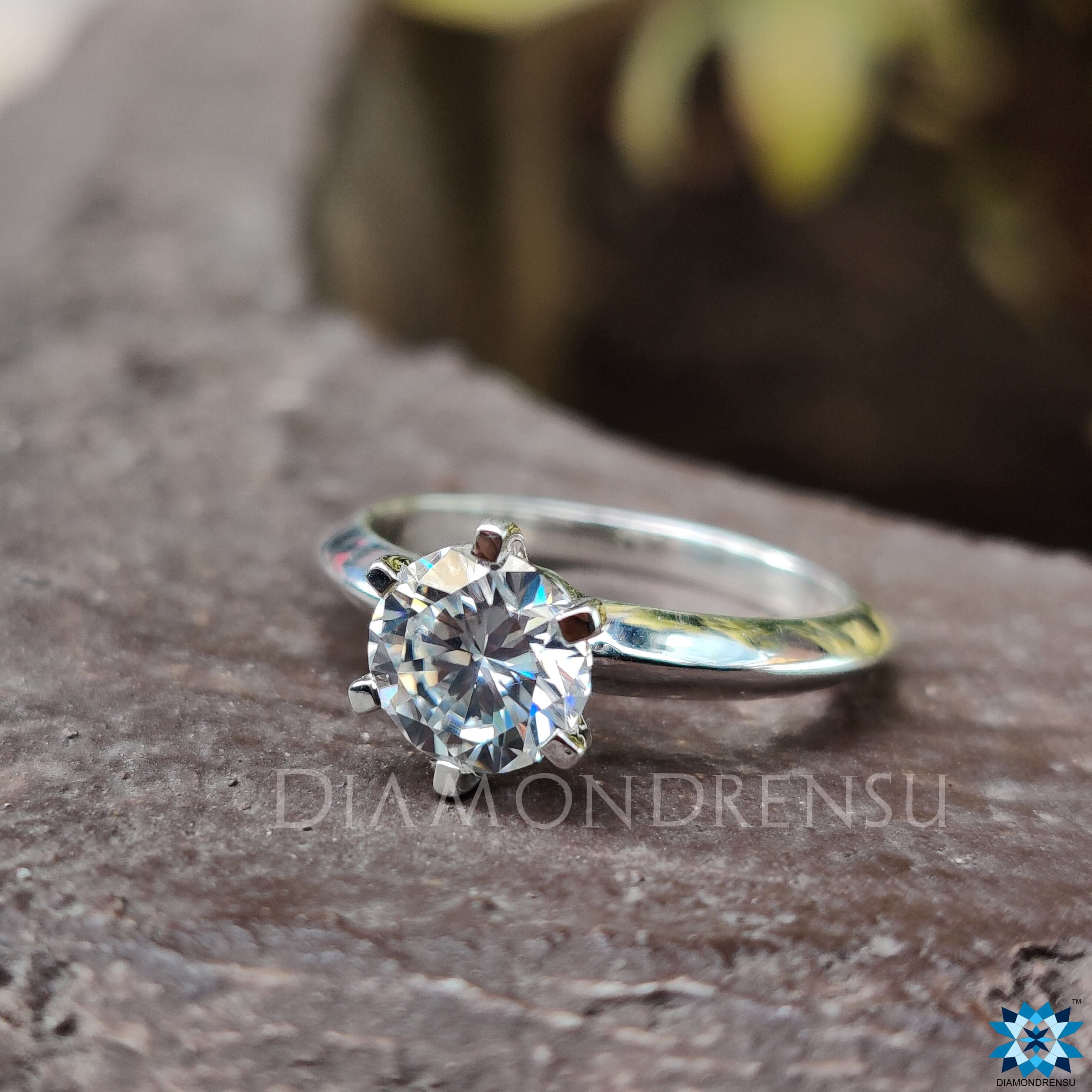 Moissanite Engagement Ring 6 Prong Ring