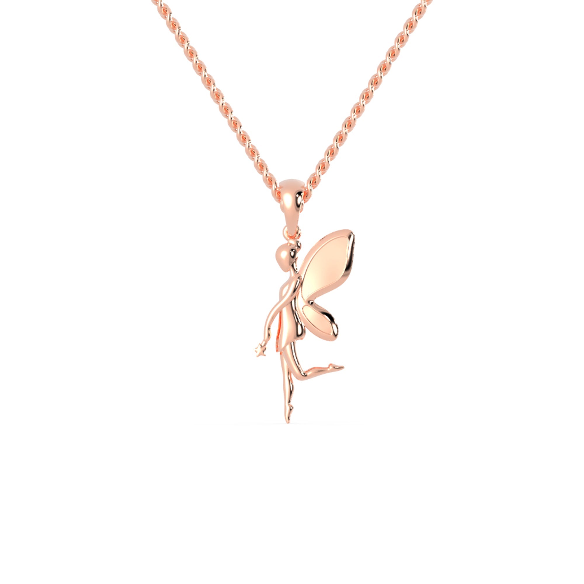 Handmade jewellery pendant with flying angel charm.