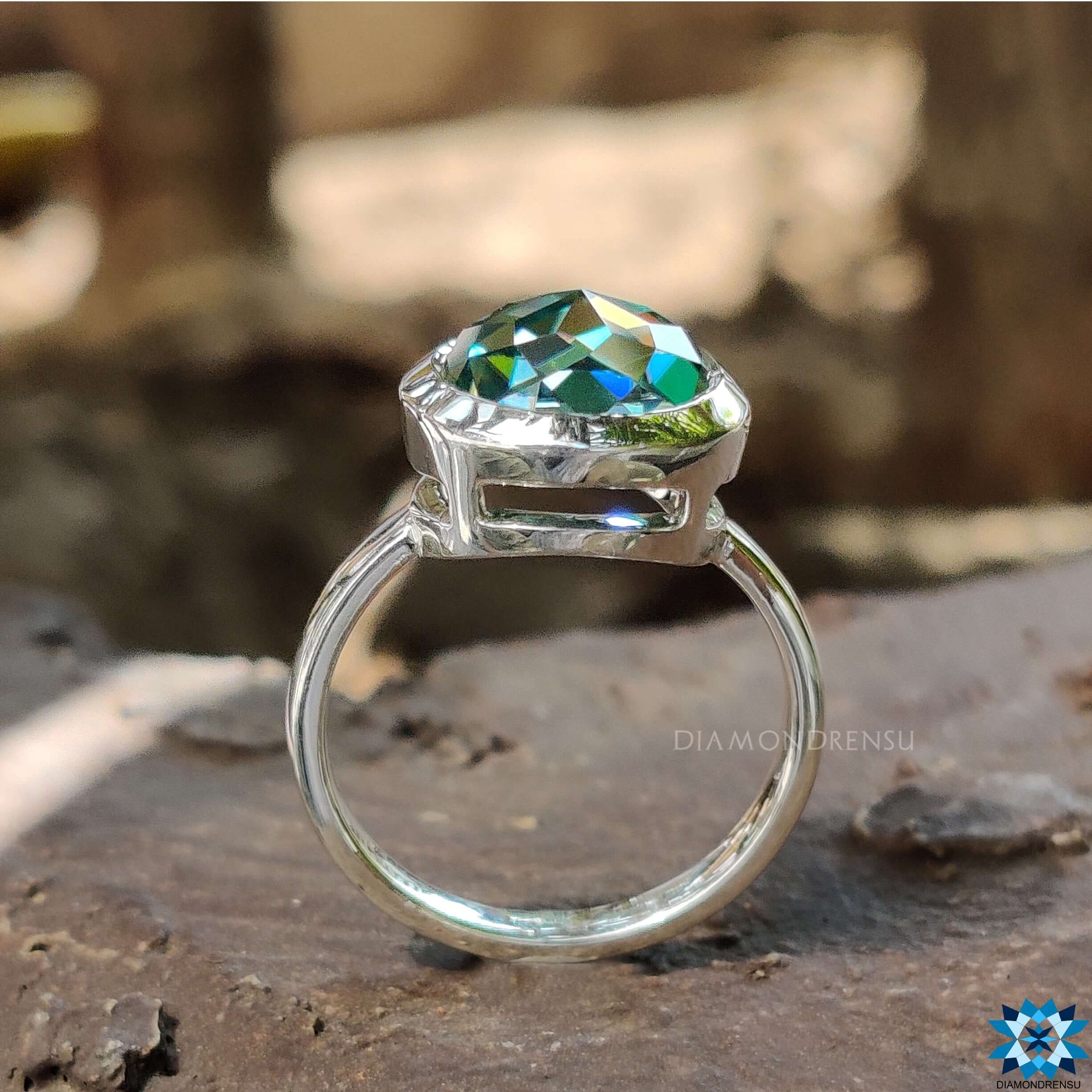 Bezel set engagement ring custom ring