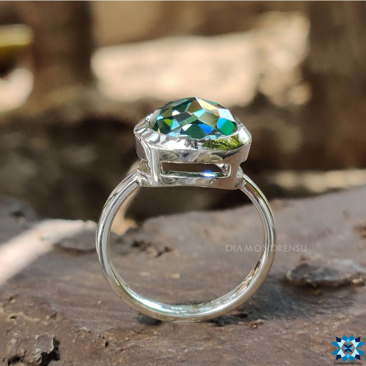 Bezel set engagement ring custom ring