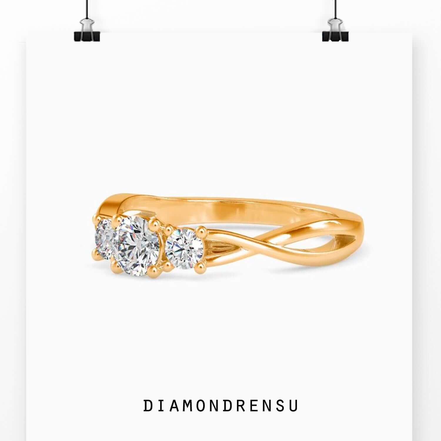 UK infinity engagement ring featuring lab grown round diamonds.