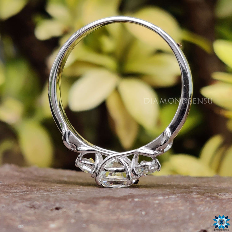 Old European cut moissanite set in a timeless style.