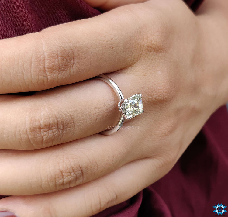 Moissanite for engagement ring handmade ring