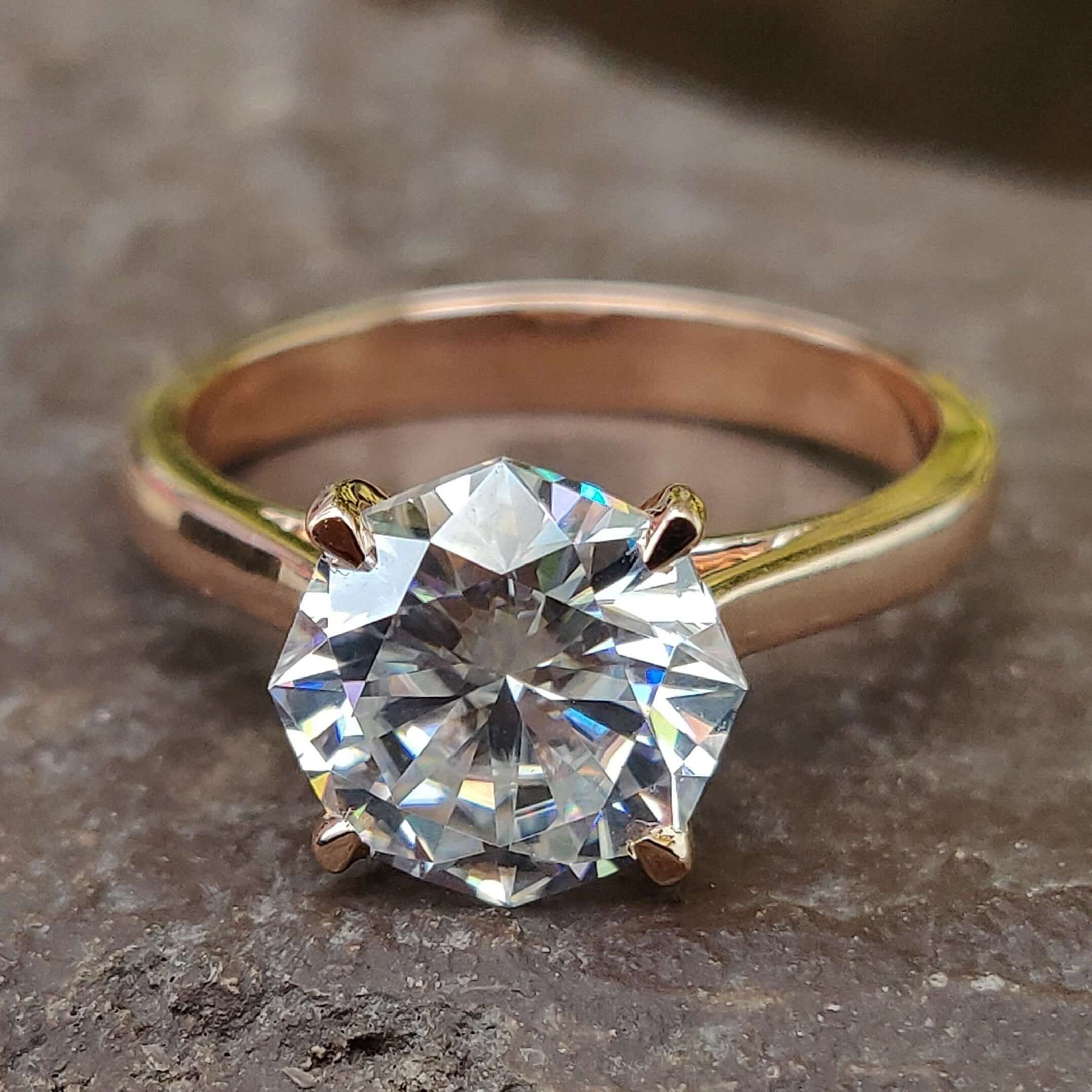 Solitaire ring cathedral engagement ring 4 Claw Prong