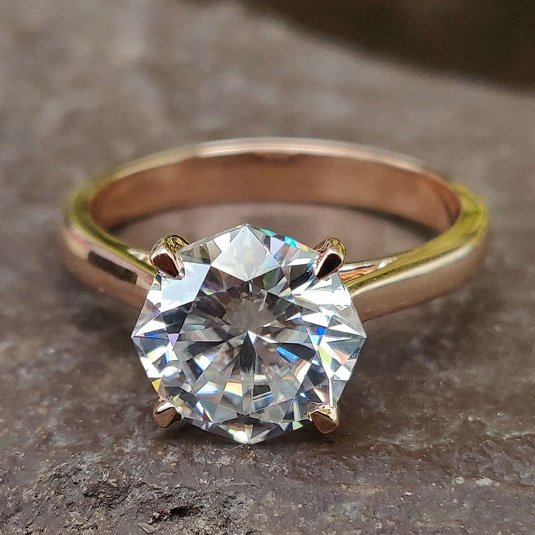 Solitaire ring cathedral engagement ring 4 Claw Prong