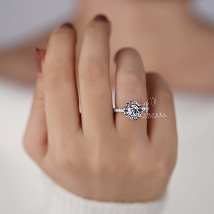 Sleek round cut diamond ring showcasing timeless style