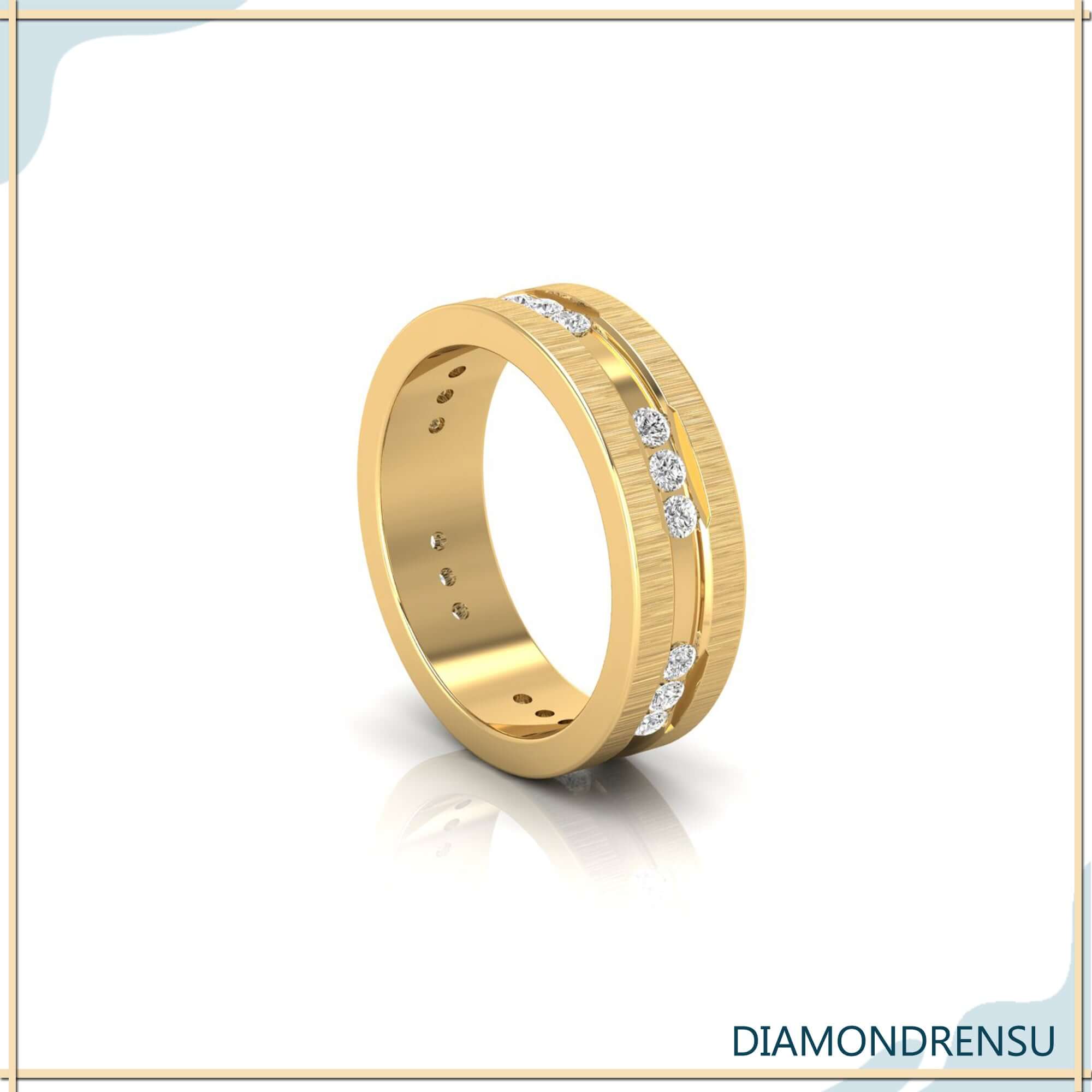 White gold wedding band men with satin finish band.