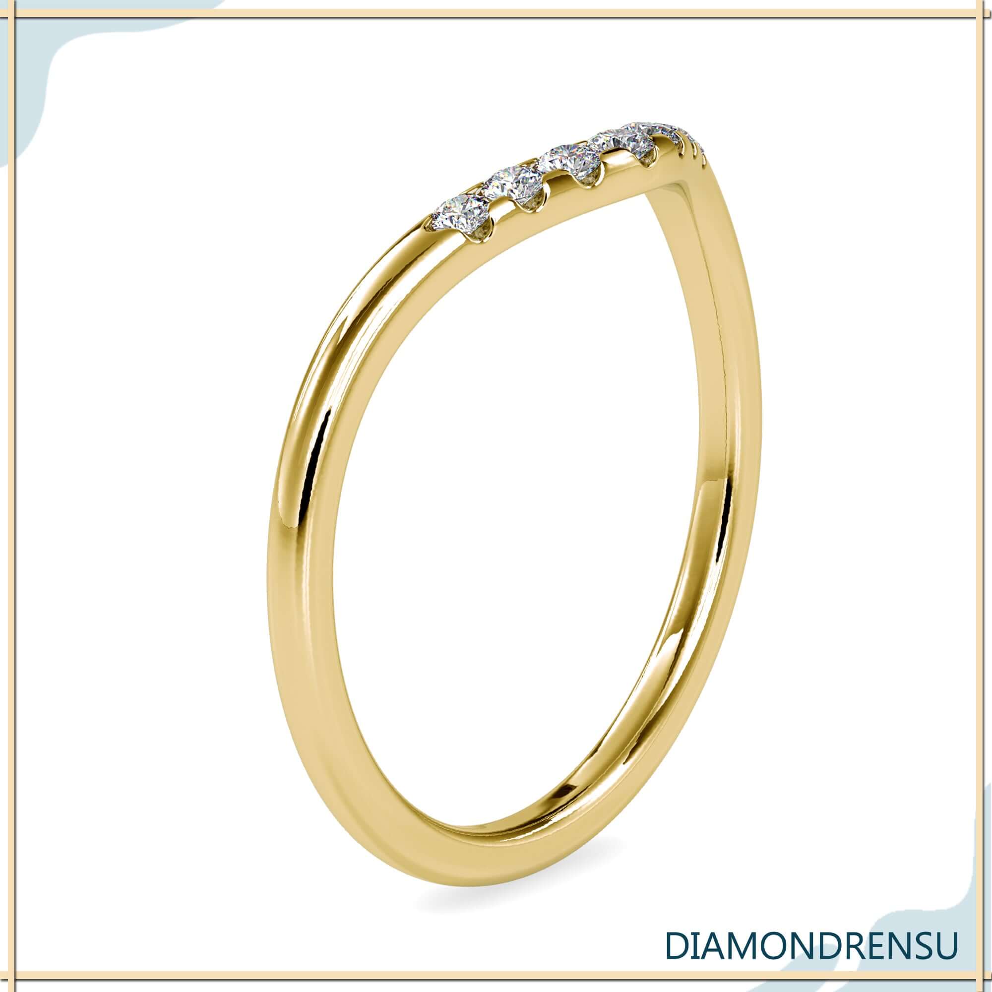 UK diamond wedding band with handmade finish.