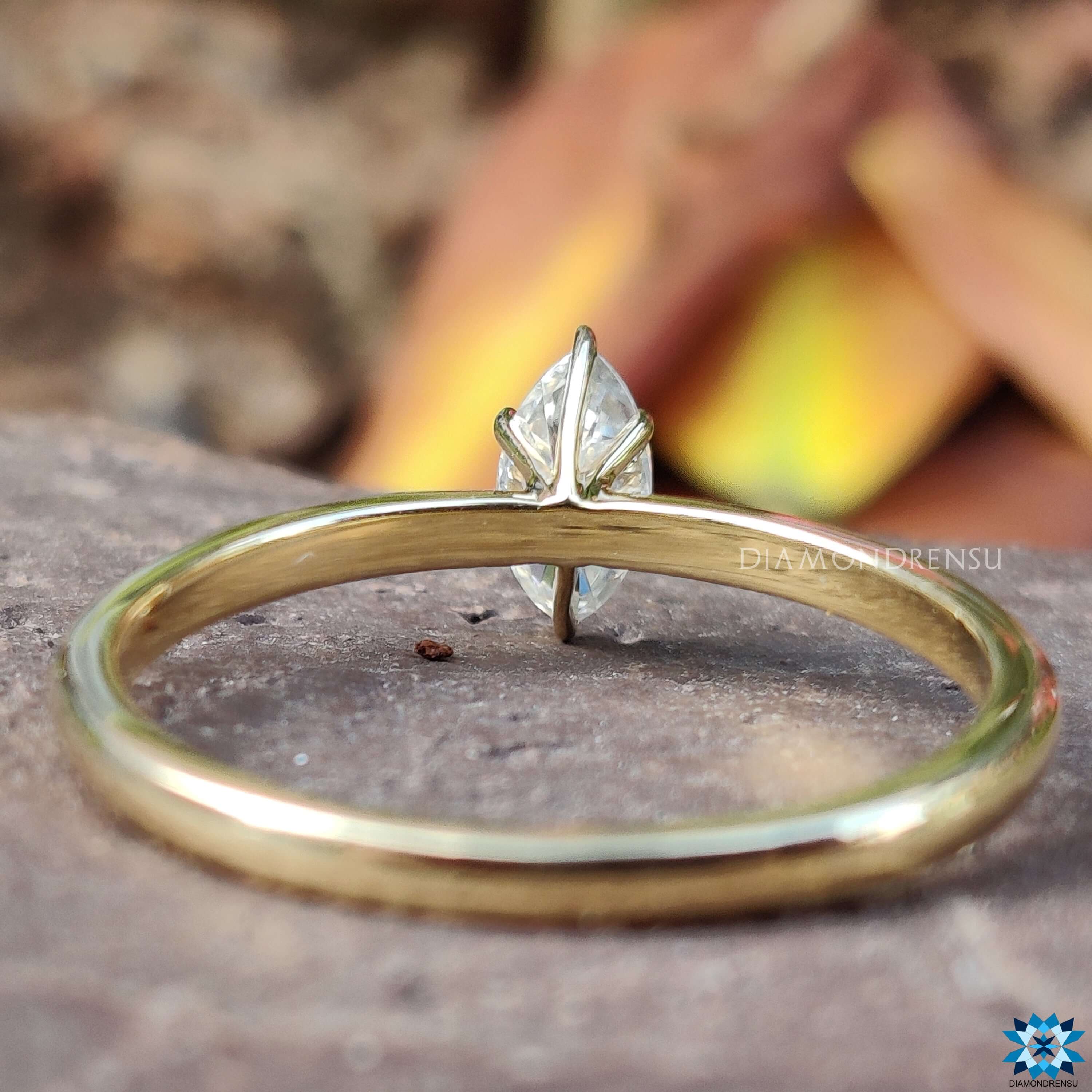 Handmade ring marquise engagement ring