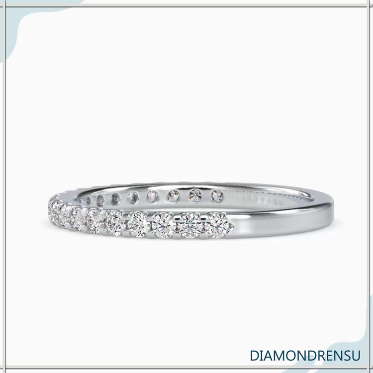 Buy wedding band with half eternity diamond design.
