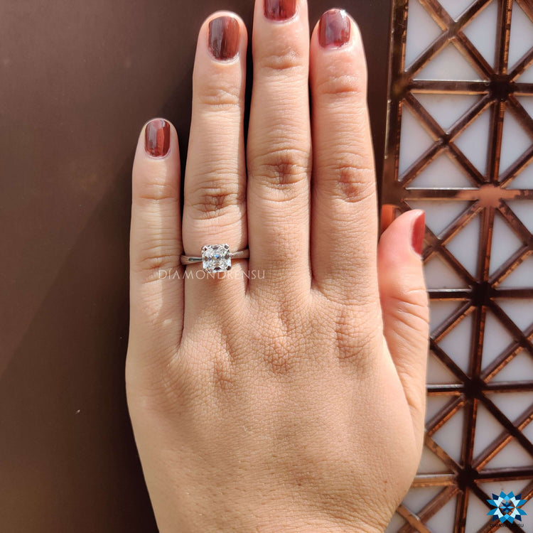 Diamondrensu UK octavia cut moissanite engagement ring.