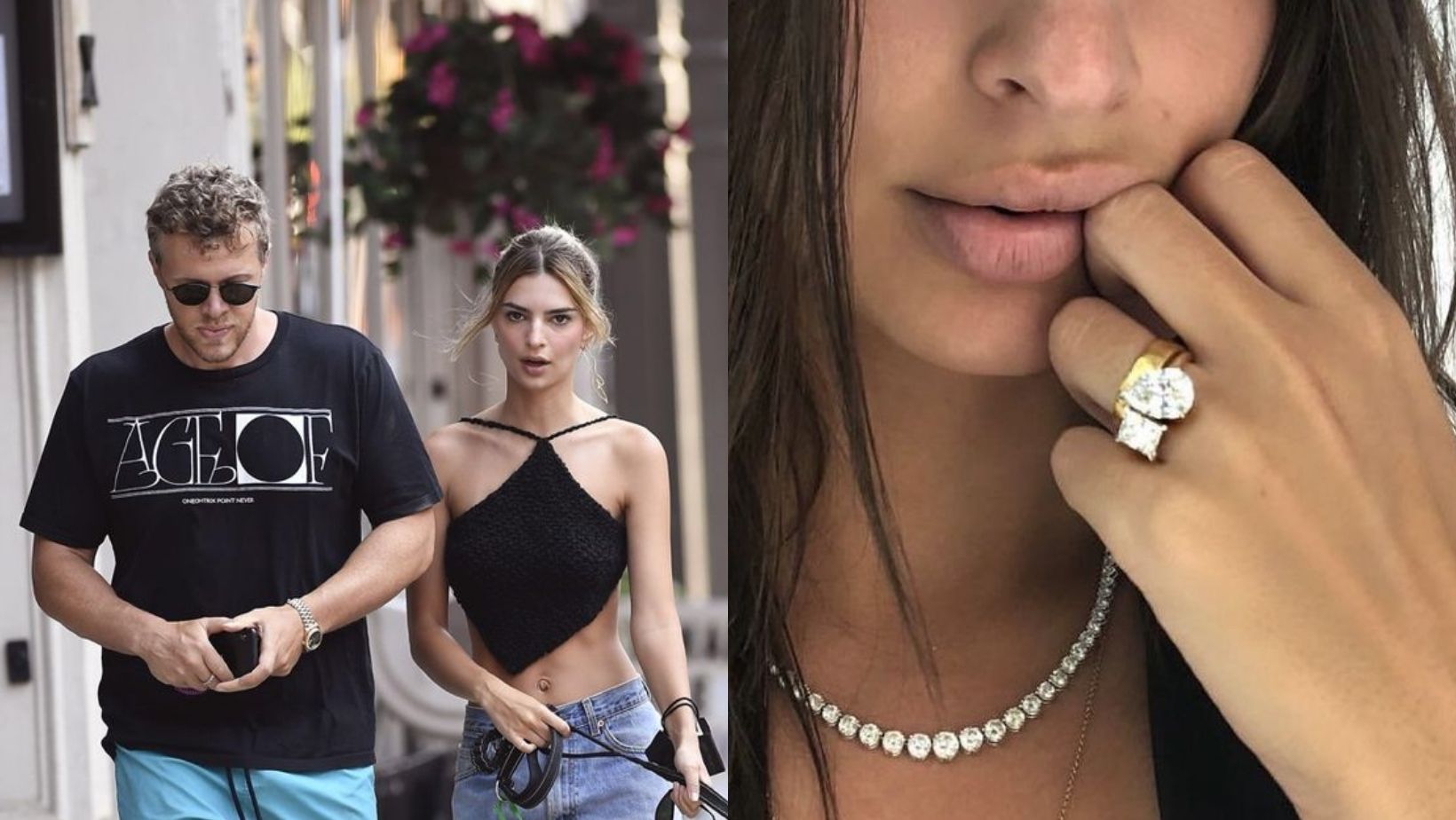 Emily Ratajkowski Engagement Ring - Toi et Moi Setting