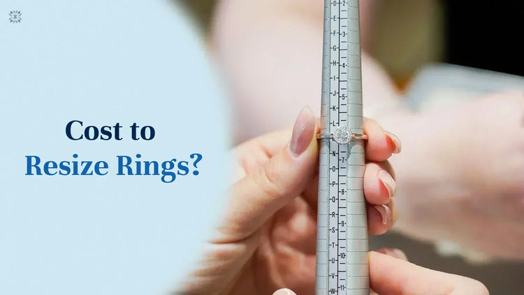 Jeweller measuring engagement ring size on ring mandrel for resizing cost guide