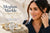 Meghan Markle wearing her iconic three stone diamond engagement ring