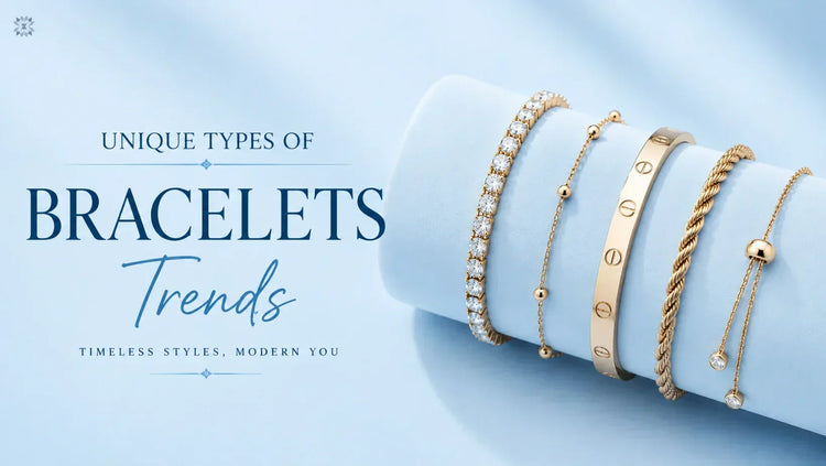 Unique types of bracelets including tennis, chain, cuff, rope, and adjustable bracelet styles