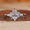 5 Stone Diamond Ring is made with marquise cut diamond ring and white gold ring.
