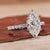 Dutch marquise diamond ring crafted in white gold.
